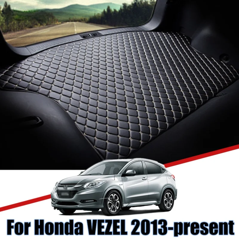 

Custom Car Trunk Leather Mats For Honda VEZEL 2013 2014 2015 2016 2017-2021 Waterproof Non-Slip Liner Tray Cargo Accessories
