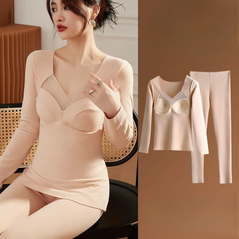 Autumn Winter Thermal Underwear for Women Long Johns Set Female Slim Fit Bottom Tops + Pants Ladies 2 Pieces Sets H642