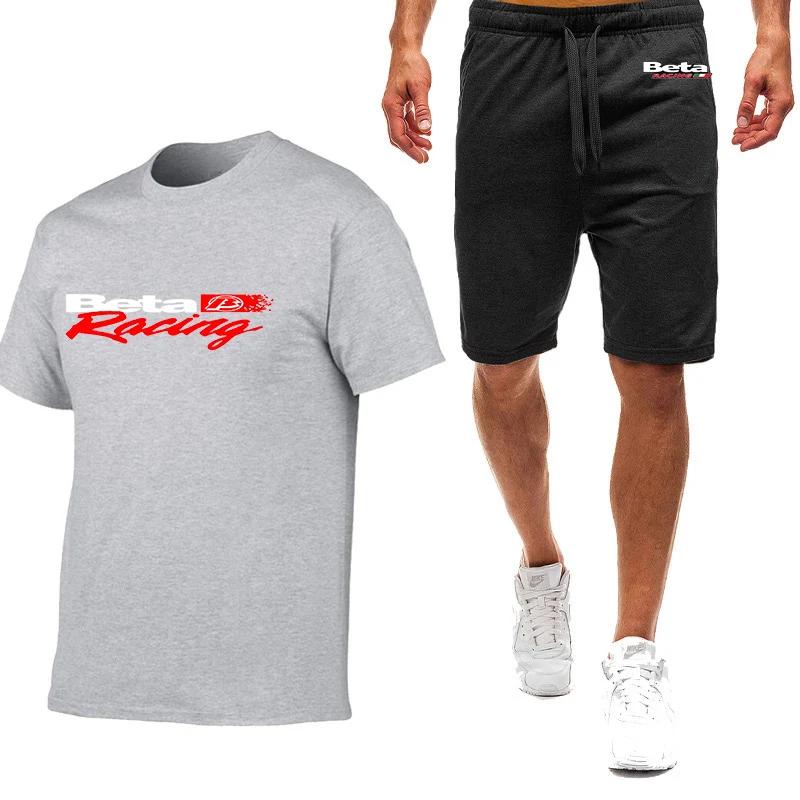 2024 Beta Racing Motocross motorcycle logo printing summer men's sports 9-color suit fashion T-shirt+casual sports pants suit f1 team racing suit short sleeved polo shirt lapel sports t shirt formula one racing suit large size can be customized