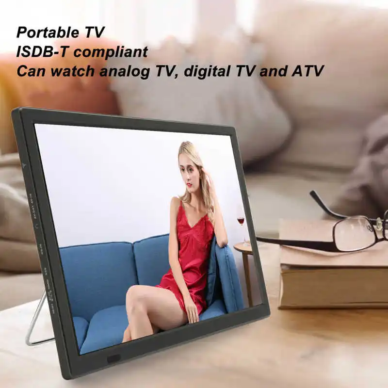 15.4 Inch Digital Television Multifunction Support 1080P Video Rechargeable Portable TV EU Plug 110-220V Leadstar