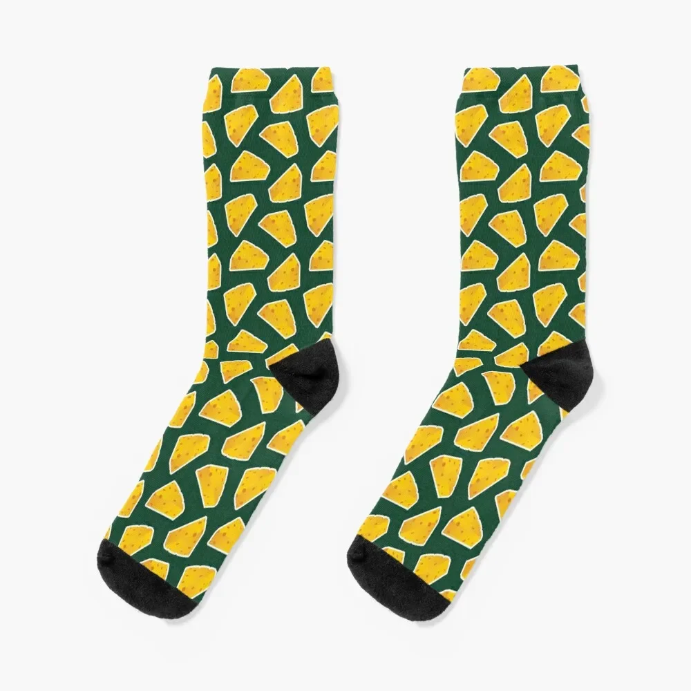 

Green Bay Packers Pattern, Green Background Socks halloween hip hop Socks Man Women's