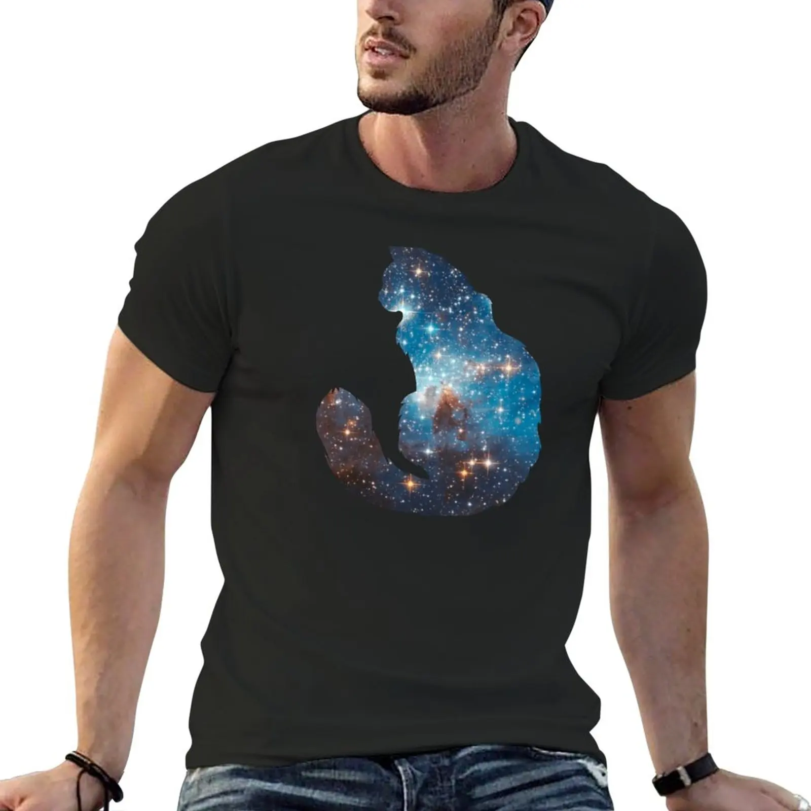 

Space Cat T-Shirt custom t shirts design your own sports fan t-shirts vintage t shirt custom t shirt Men's t-shirt
