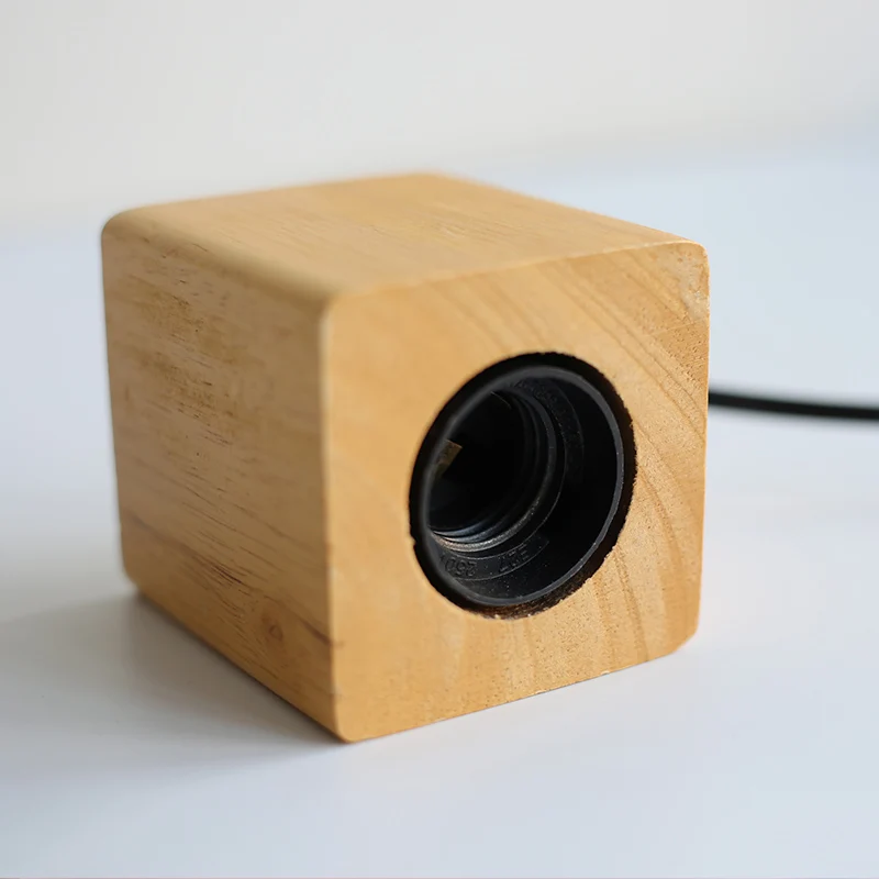 مصباح طاولة خشبي E27 قطعتين