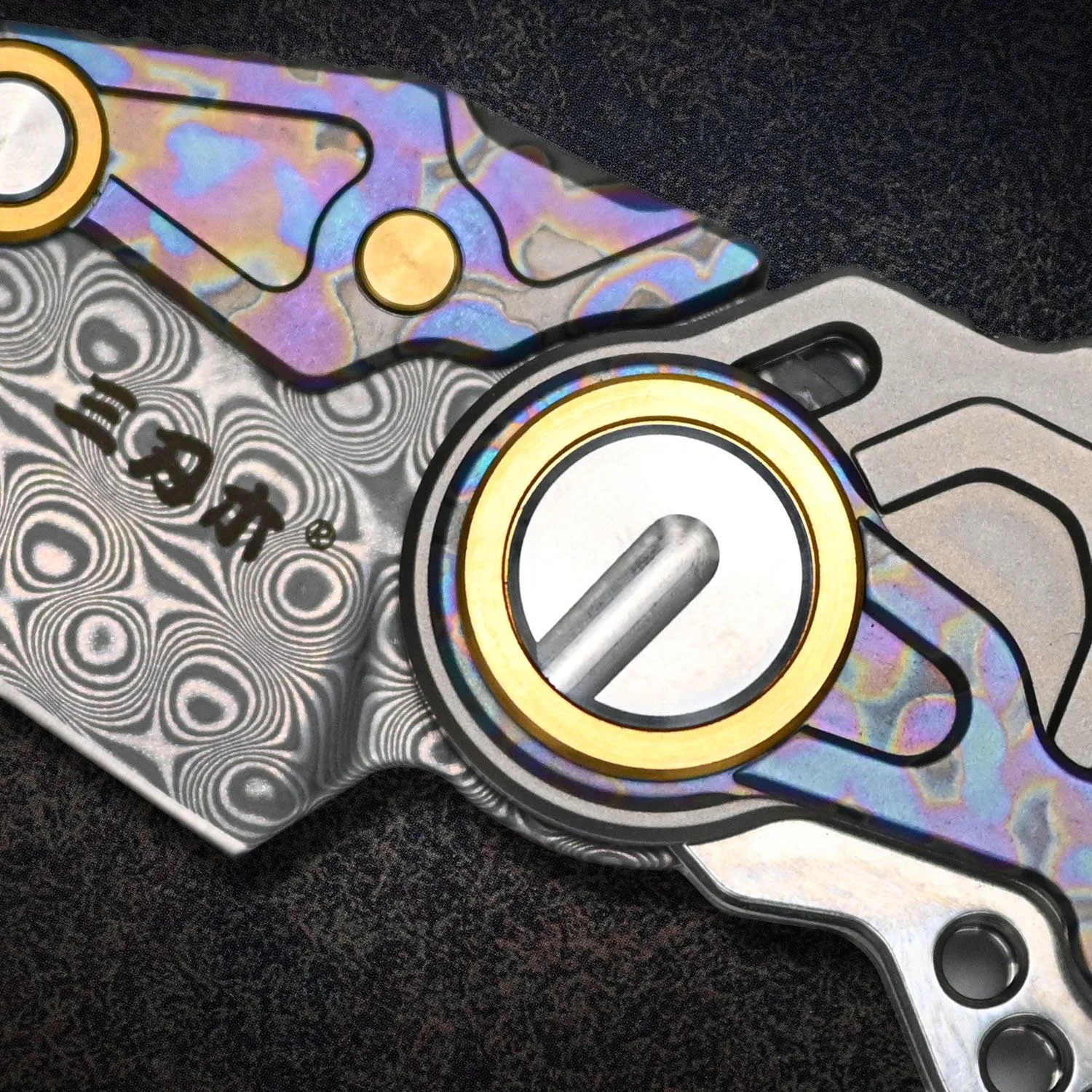 SANRENMU 6185 Exquisite Knife VG10 Damascus Steel TC4 Titanium