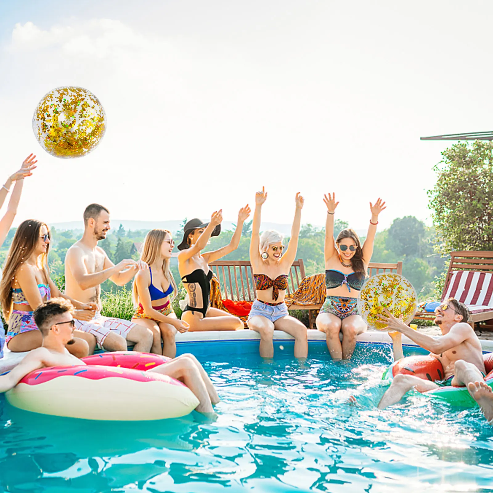 Inflatable Beach Ball PVC Beach Outdoor Children Swimming Toys Glitter Ball Party Favor Game Prop for Kids Adults 5 Inflatable Beach Ball PVC Beach Outdoor Children Swimming Toys Glitter Ball Party Favor Game Prop for Kids Adults 5