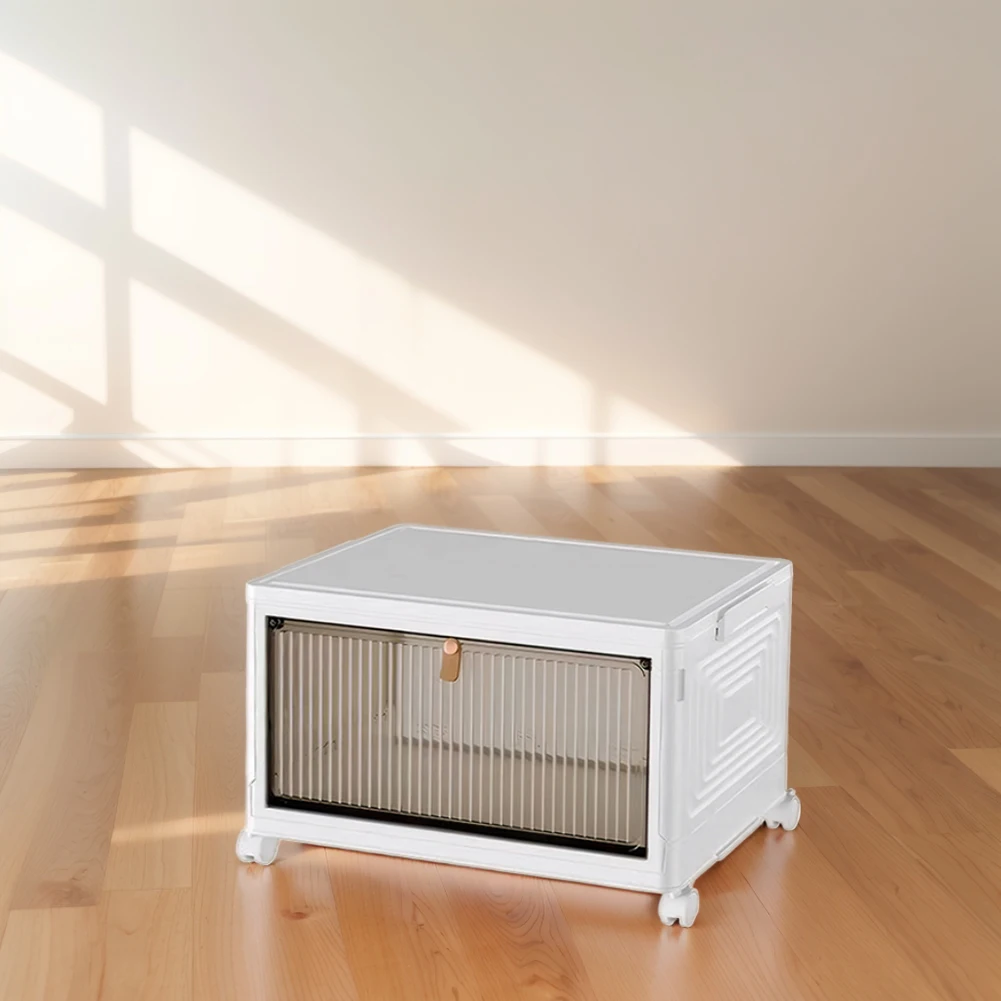 1/2/3/4/5/6 Tier Plastic 23QT Storage Bin with Lid with Wheel Magnetic Door Stackable Storage Container for Office Dorm