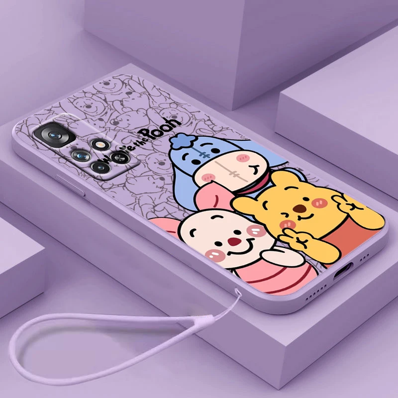 

Winnie The Bear Disney For Redmi K50 K40 K30 K20 10C X 9C T AT A 8A 7A Gaming Pro Plus Liquid Rope Silicone Phone Case