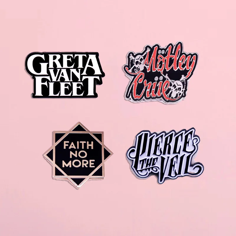 Rock Band Enamel Pin - Music Logo Badge Fashion Jewelry Gift