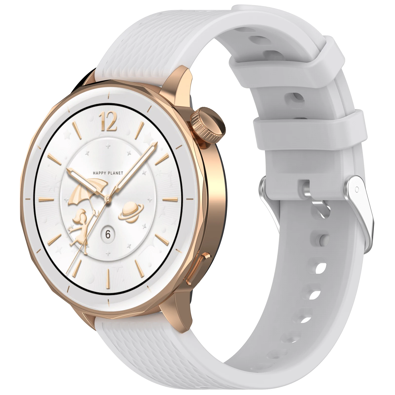 Classic 18mm Skin-friendly Diamond-patterned Silicone Strap