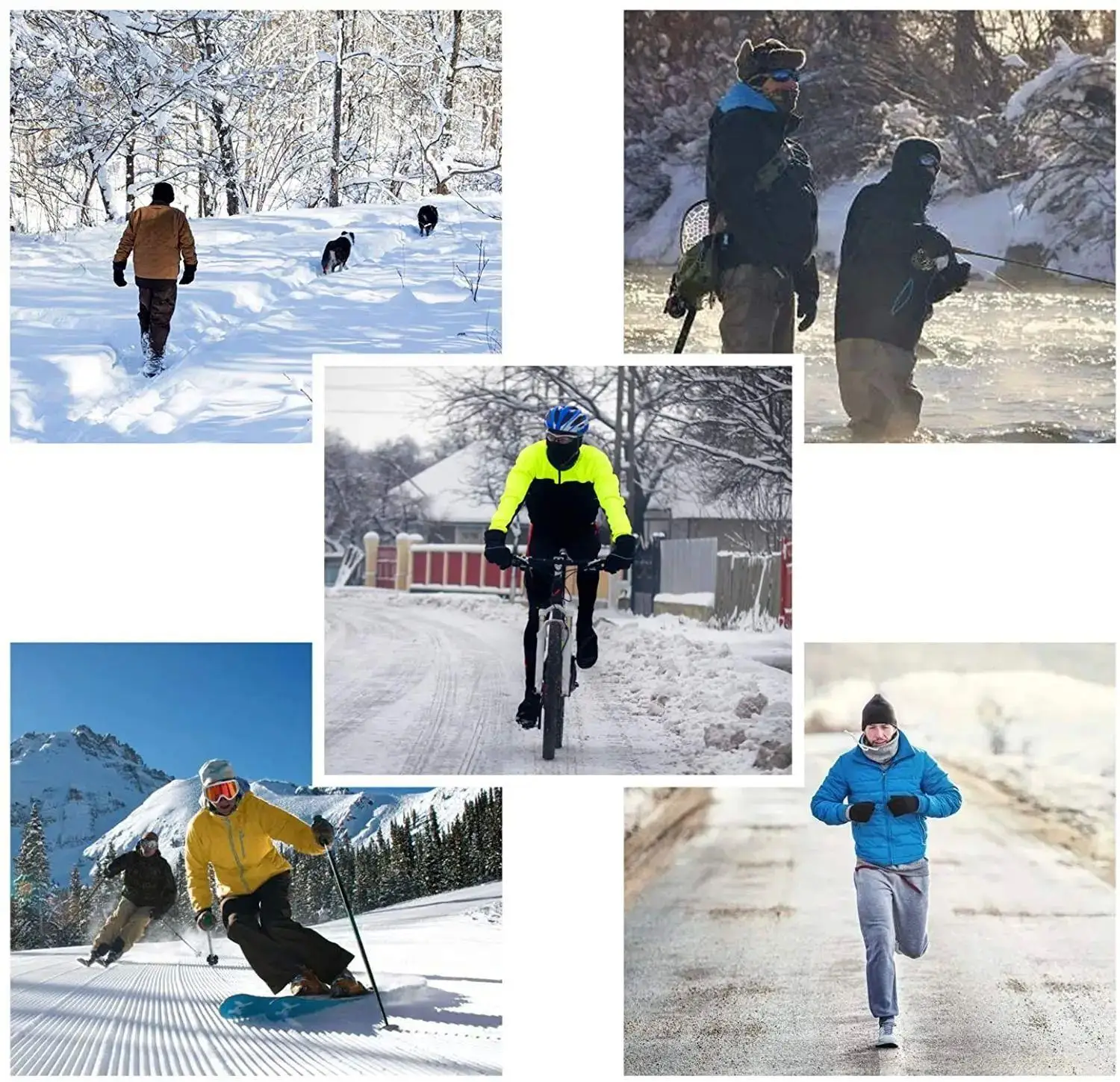 Winter Beanies Hats Thickened Windproof Warm Knitted Plush Lined Cap Men Women Outdoor Sports Motocycle Thermal Headwear