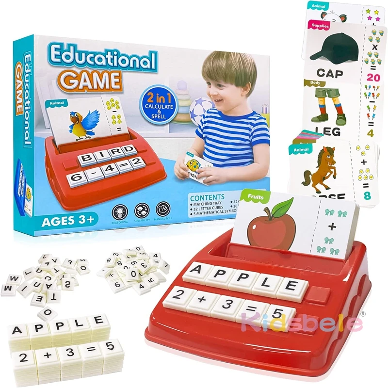 Educational Matching Letter Game 2 in 1 Letters and Calculation Learning Preschool Games 3