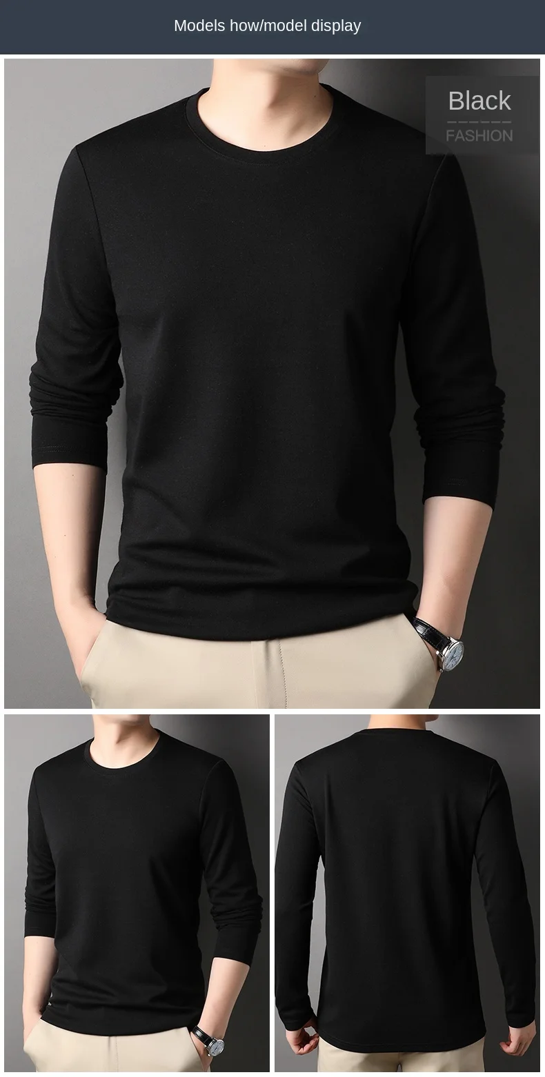 Lana di alta qualità 4,7% New Fashion Luxury Brand Maglietta da uomo Girocollo Tinta unita Morbida manica lunga Top Abbigliamento casual da uomo_voghion.com