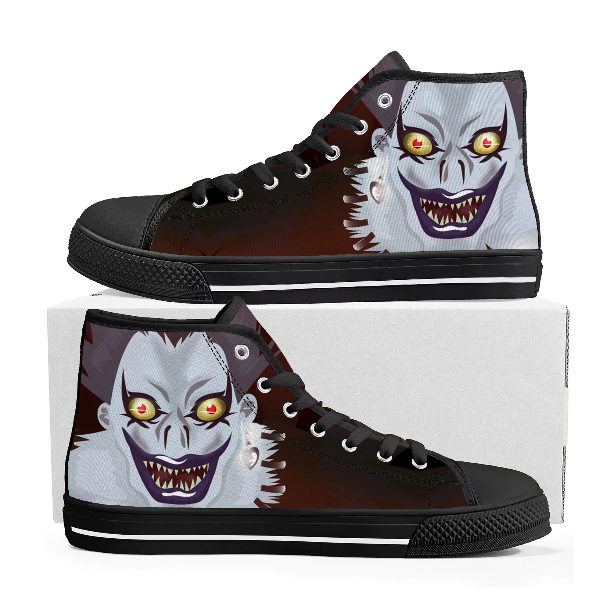 Demon Ryuk Horror Death Note High Top Sneakers High Quality Mens Womens Teenager Canvas Sneaker Casual Couple Shoes Custom Shoe