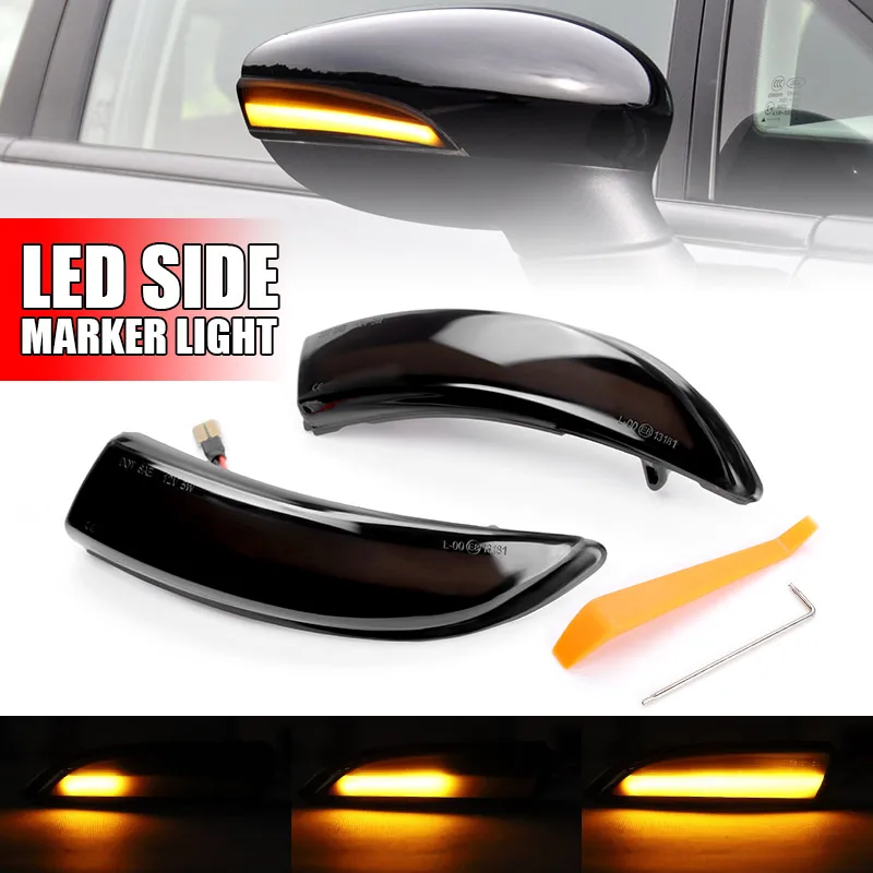 

2PCS Side Marker Light Dynamic Turn Signal Indicator Rearview Mirrors Driving Lamp Accessories For Ford Fiesta/B-Max 2008-2017