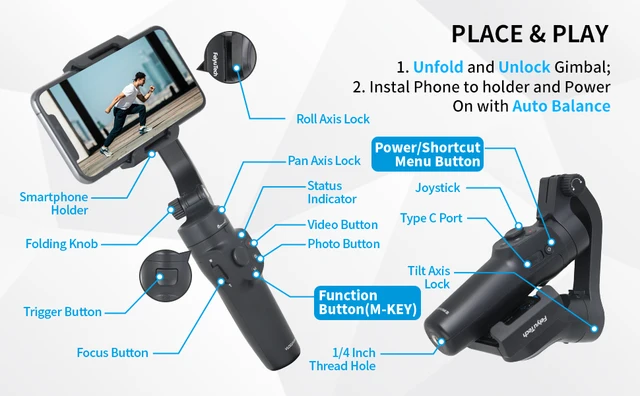 自撮り棒 GoPro - Feiyutech VLOGpocket2 Feiyu Pocket 2 | 4K 3-Axis Gimbal Camera – FeiyuTech