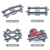 Marumine 8PCS Block Train Straight Curved Track Crossover Parts Railway Switch Big Size Building Bricks City View Accessories 2