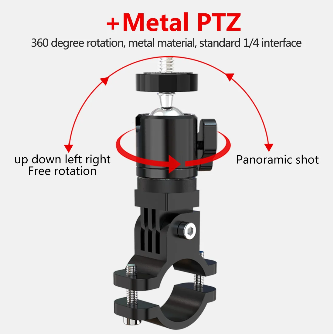 Metal Cycling Bike Mount Motorcycle Handlebar Holder 1/4 Screw for GoPro 10 9 8