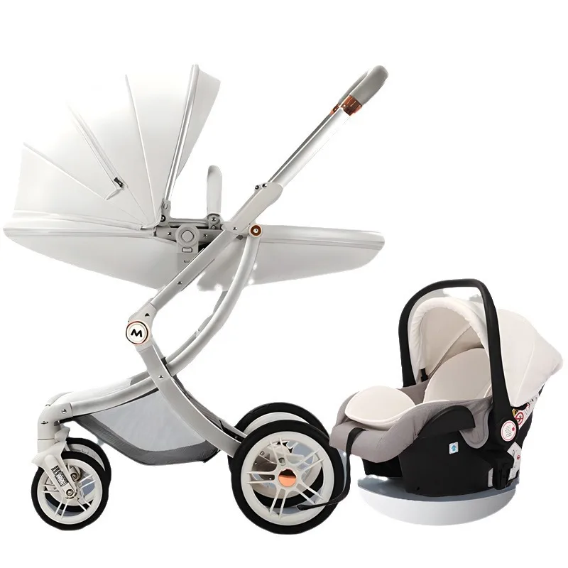 New Egg-shell 3-in-1 Baby Stroller Foldable High-view Baby Stroller with Car Seat Sitting and Lying Baby Stroller Two-way New Egg-shell 3-in-1 Baby Stroller Foldable High-view Baby Stroller with Car Seat Sitting and Lying Baby Stroller Two-way