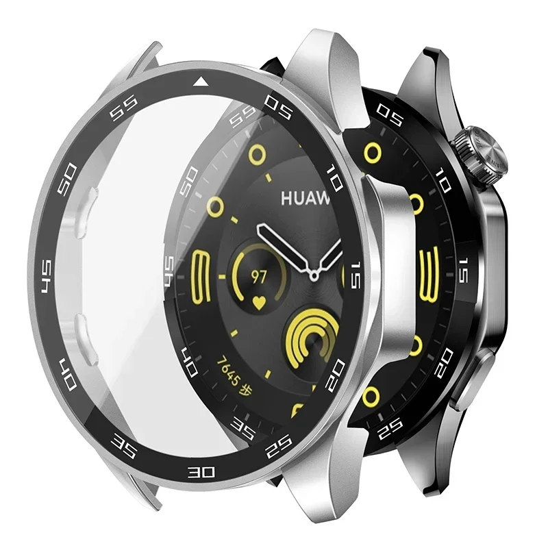 Premium Full-Cover Glass Protective Case for Huawei GT4 Smartwatch