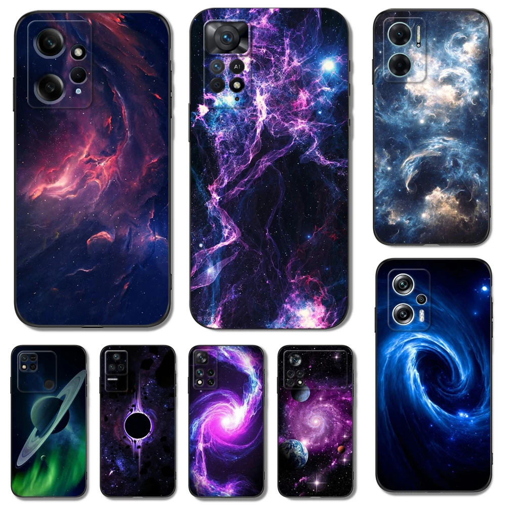Custodia In Tpu Nero Per Xiaomi 12 12T Lite S X 11Lite Ne 11I 11T Pro 11A Redmi 12C 10 10A 10C 5G Cosmic Starry Sky