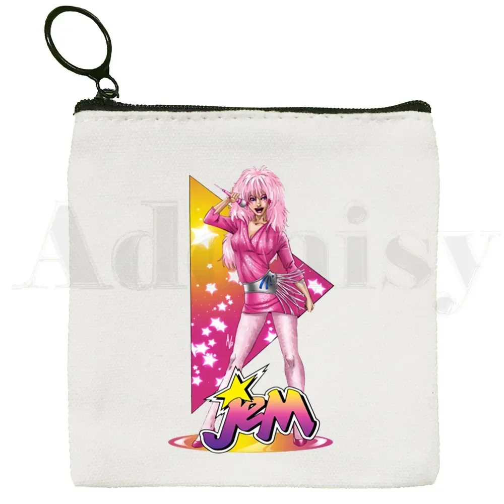 Jem And The Holograms Coin Purse Storage Card Key Bag Coin Clutch Zipper Key Bag coin purse coin wallet