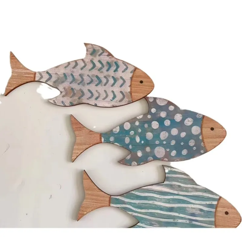 Wooden Tropical Fish Wall Hanging, Tropical Fish School Seaside Wall Decor, Outdoor Lake House Beach Decoration - Image 5