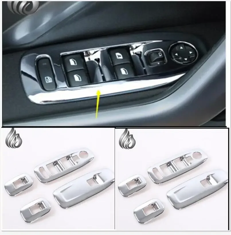 

Chrome door handle holder window lift switch cover trim for Peugeot 2008 2014 2015 2016