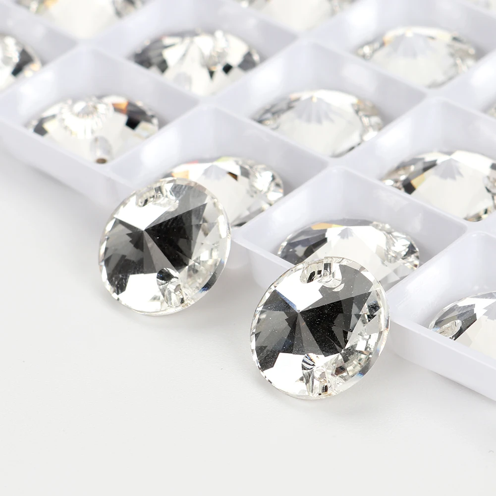 Yhb hochwertige Box-verpackte Glasform rivoli 47 Farbe Näh steine Flatback auf Strass steinen für Kleidungs stücke nähen