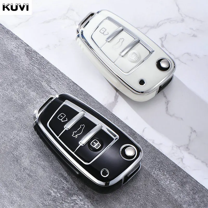 Premium Soft TPU Flip Key Case Cover - Protective Shell & Accessories