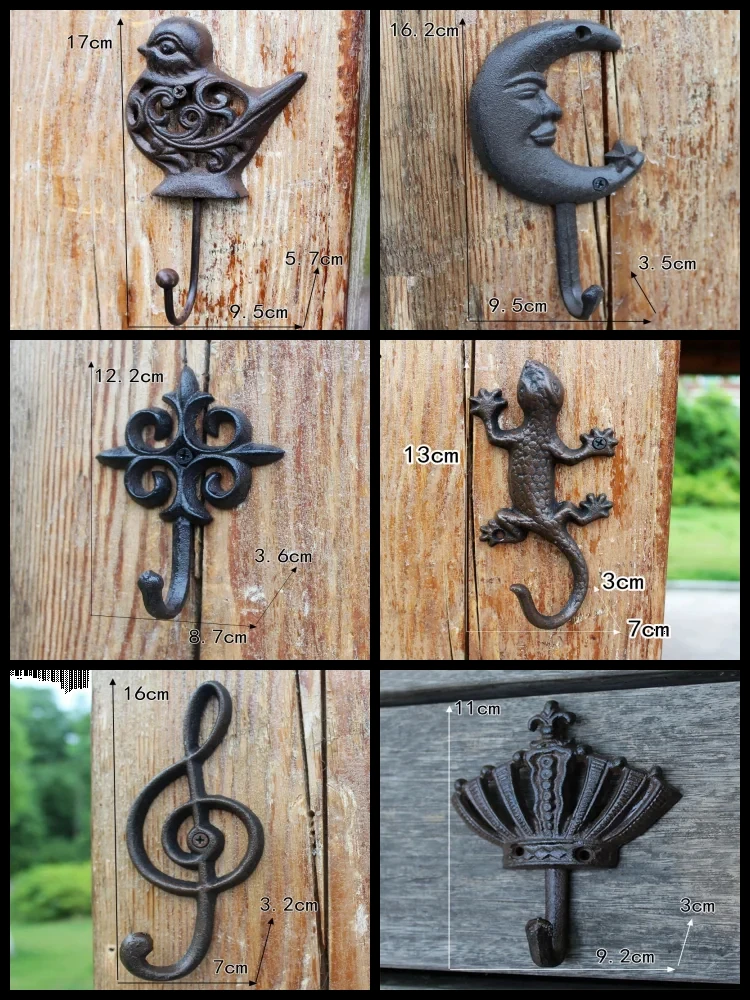 European crown retro cast iron forged coat hook coat decoration wall decoration outdoor home metope decoration accessories