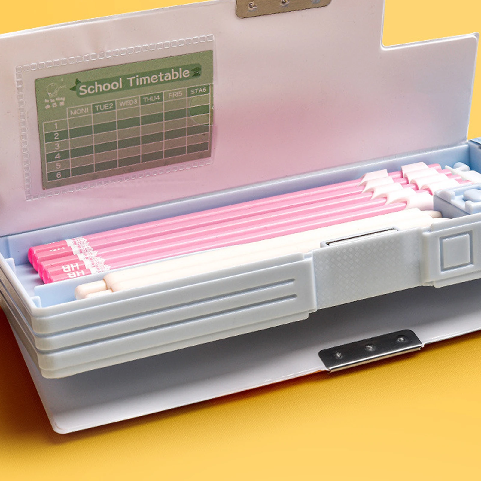 Pen Case Pencil Bag Cute Cartoon  Double Sided Inbuilt Sharpener Portable Large Capacity Large Pencil Case for Kids School