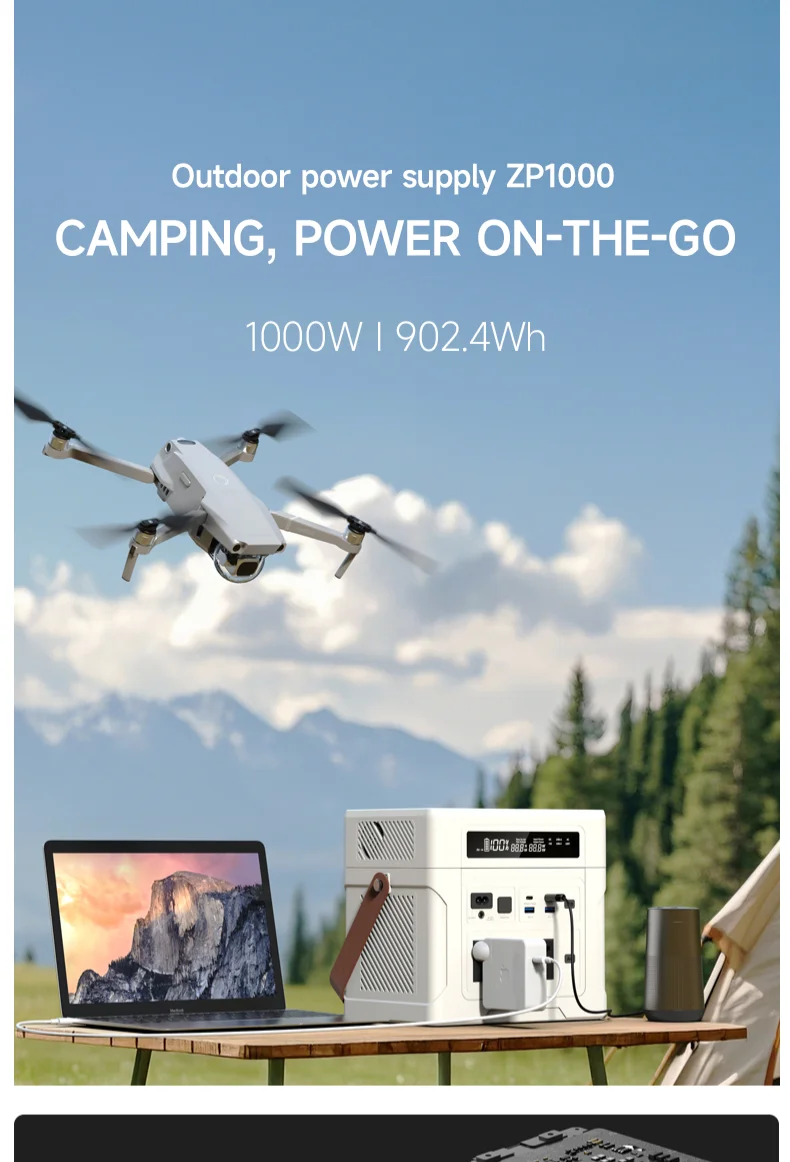 Portable Power Station,902Wh UPS LiFePO4 Battery Backup,1.5H Fully Charged,Extra