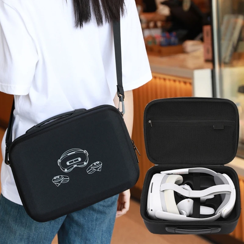Compact and Durable Travel VR Carrying Case with Shockproof EVA Protection and Convenient Handle