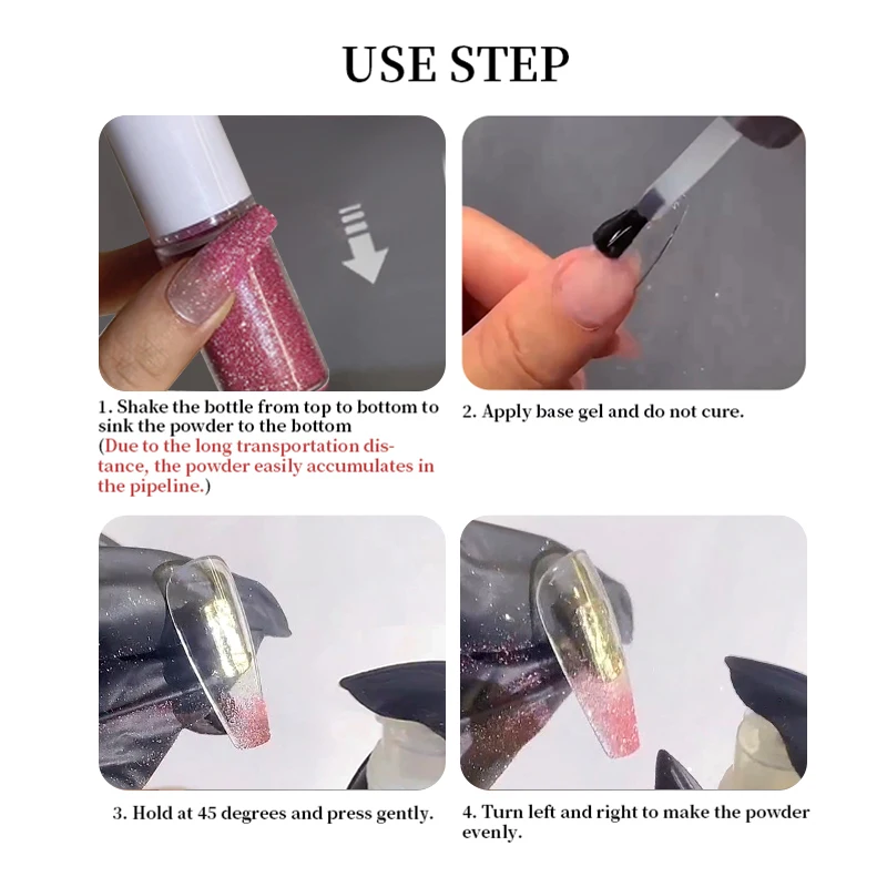 10g 반사 네일 스파클링 파우더 실버 Giltter 네일 먼지 스프레이 아트 안료 매니큐어 네일 아트 Decoartion 그림 먼지