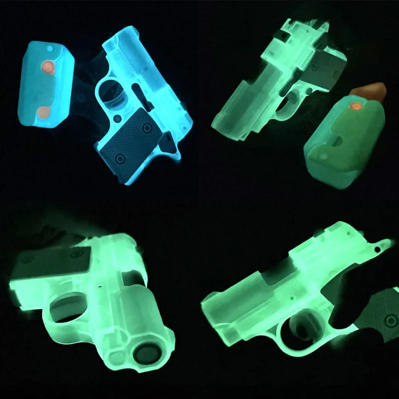 3D Gravity Model Gun Mini 1911 Toy Gun Luminous Transparent Shell Trendy Stress Relief Toys Birthday Halloween Christmas Gift