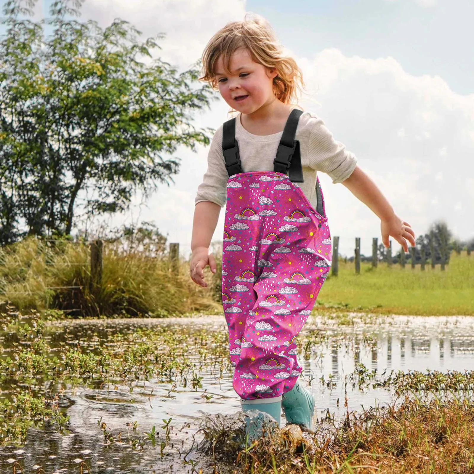 2-8 Years Kids Waterproof Overalls Cute Cartoon Spring And Autumn Girls Pants New Fashion Boys Jumpsuit Romper Children Clothing