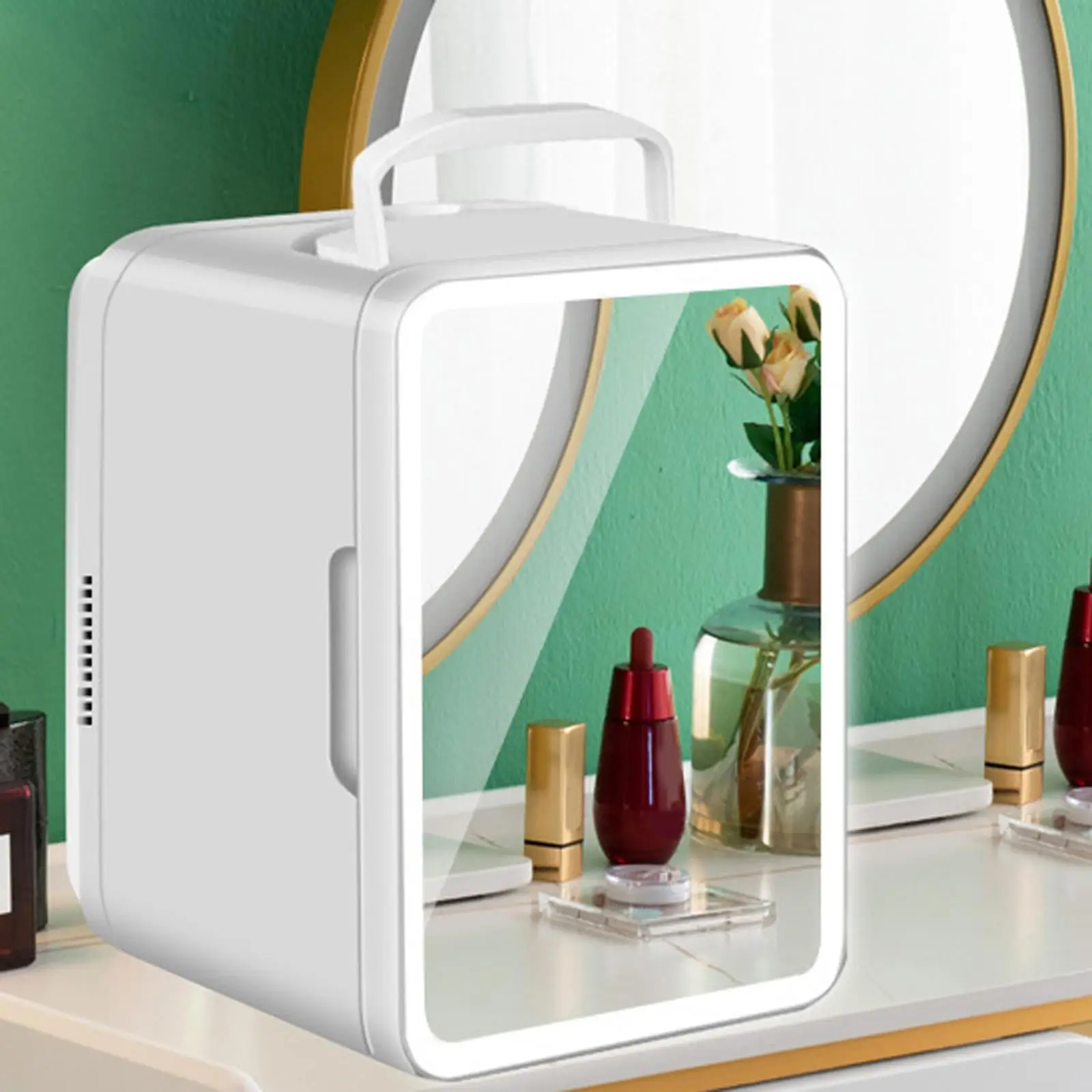 Portable Refrigerator 110V / 12V DC Cooler Portable Small Refrigerator for Food Beauty Makeup Driving Travel Dorm Room