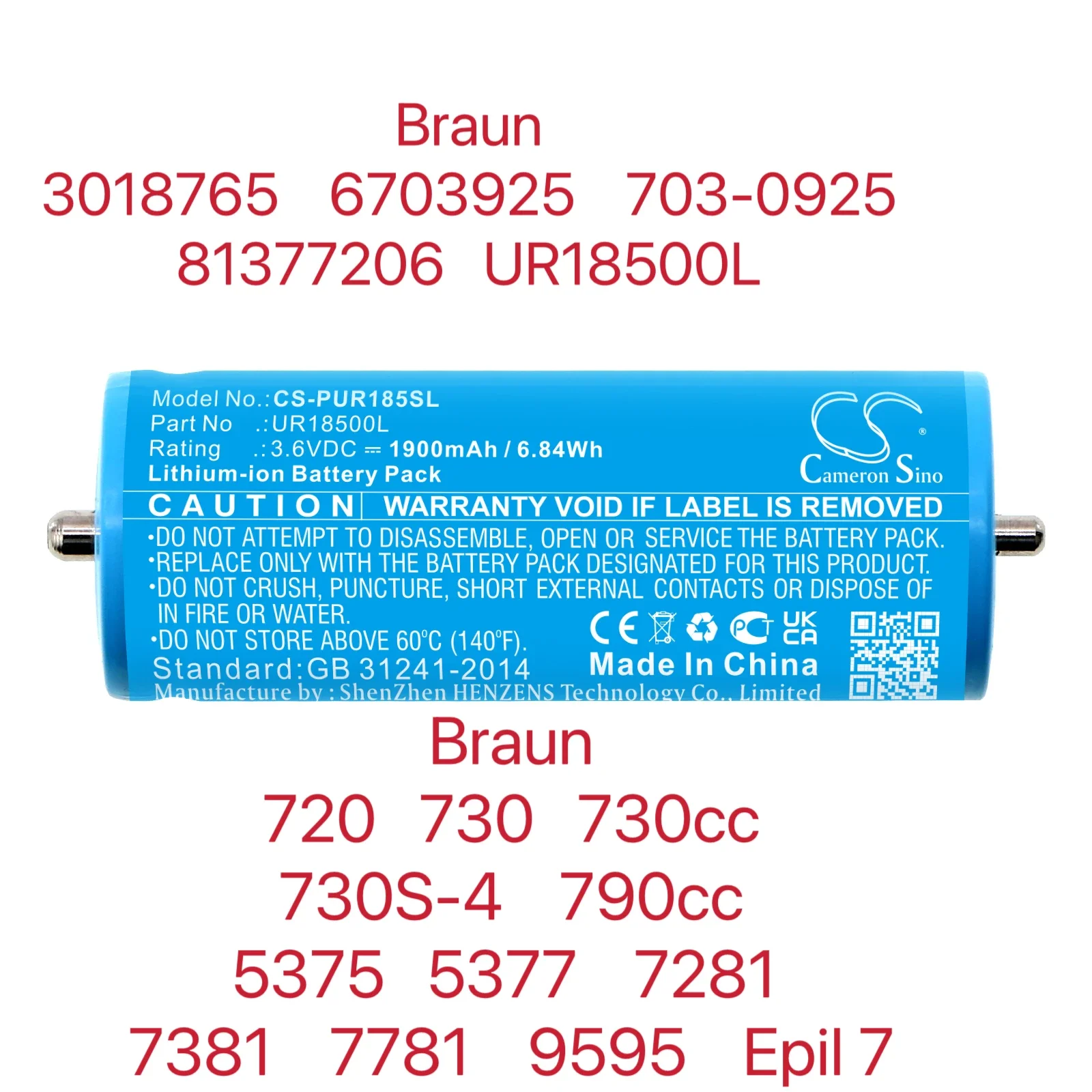 Batteria Per Rasoio Per Epil 7 Serie Rasierer 7 Braun 5375 5377 5671 5673 5674 Seta-Epil