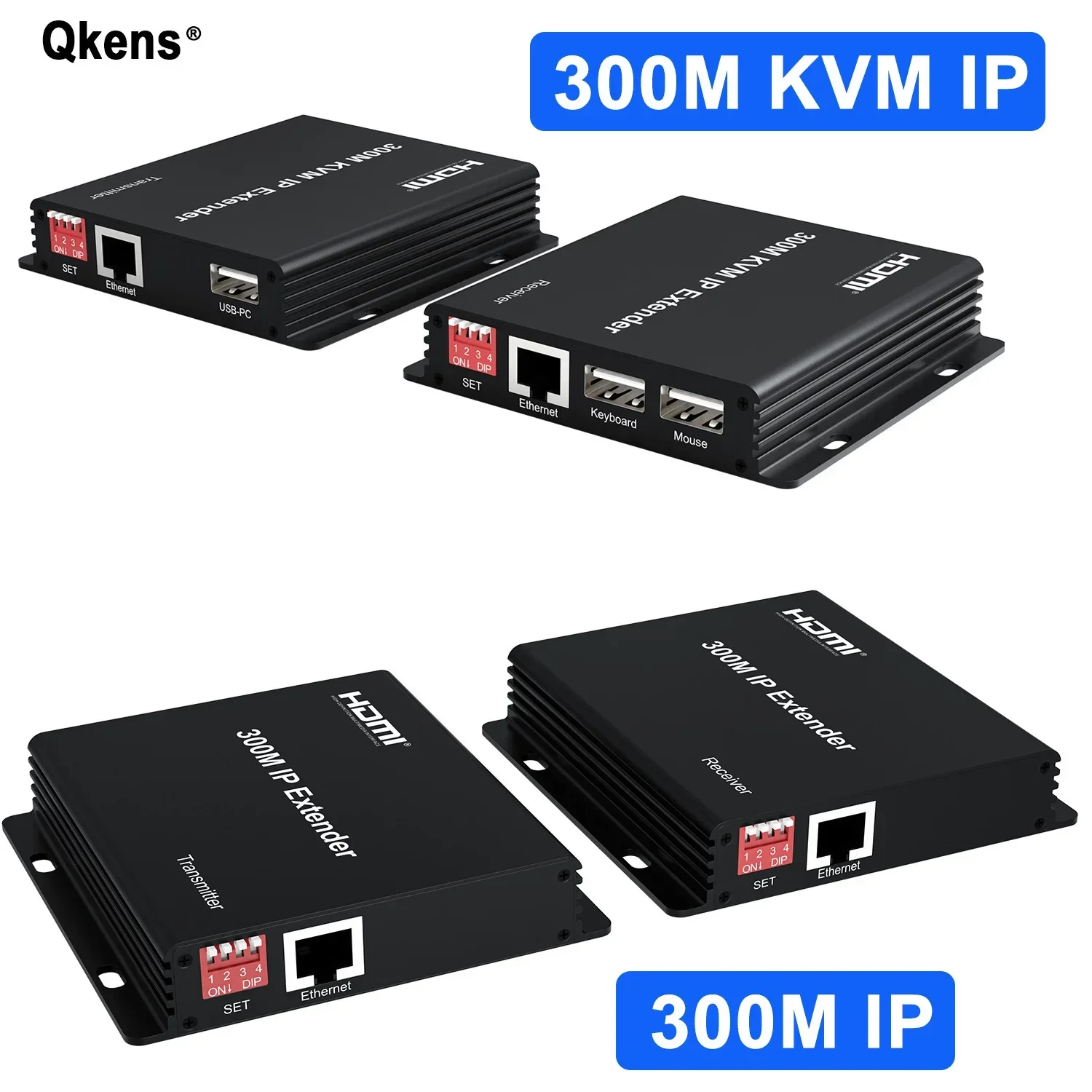 

300M IP HDMI Extender Over Rj45 Cat5e Cat6 Ethernet Cable Video Transmitter Receiver Vs HDMI KVM Extender for PC Keyboard Mouse