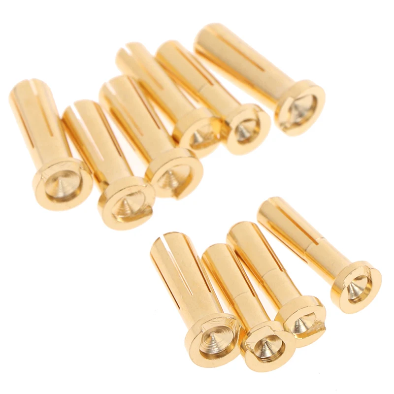 

5pcs 4/5mm Bullet Banana Plug Connector Male Female for RC Battery Part Gold Plated