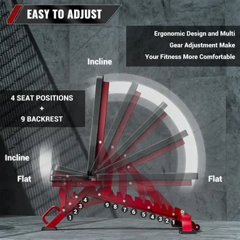 Major Fitness Weight Bench, Capacity Bench Press and 32 Adjustable Positions Strength Training Bench for Garage and Home Gym 3