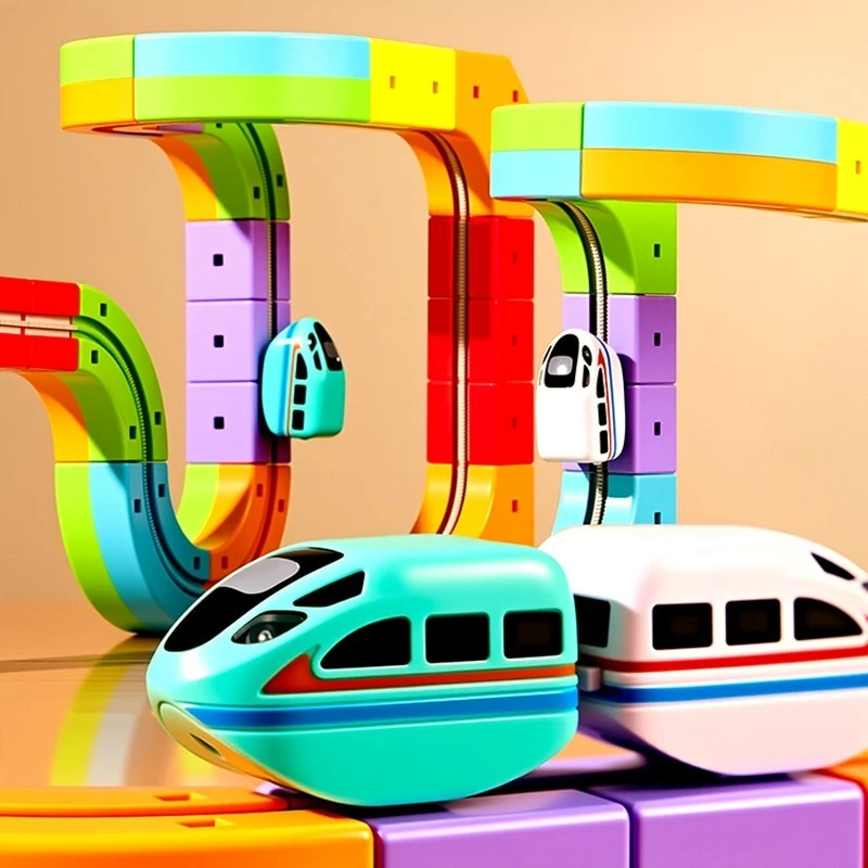 Montessori Toy 2025 Latest Educational Toys Assembly Magic Track Train Set Children'S Toys Non-Remote Control Rail Car Gift Box - 3