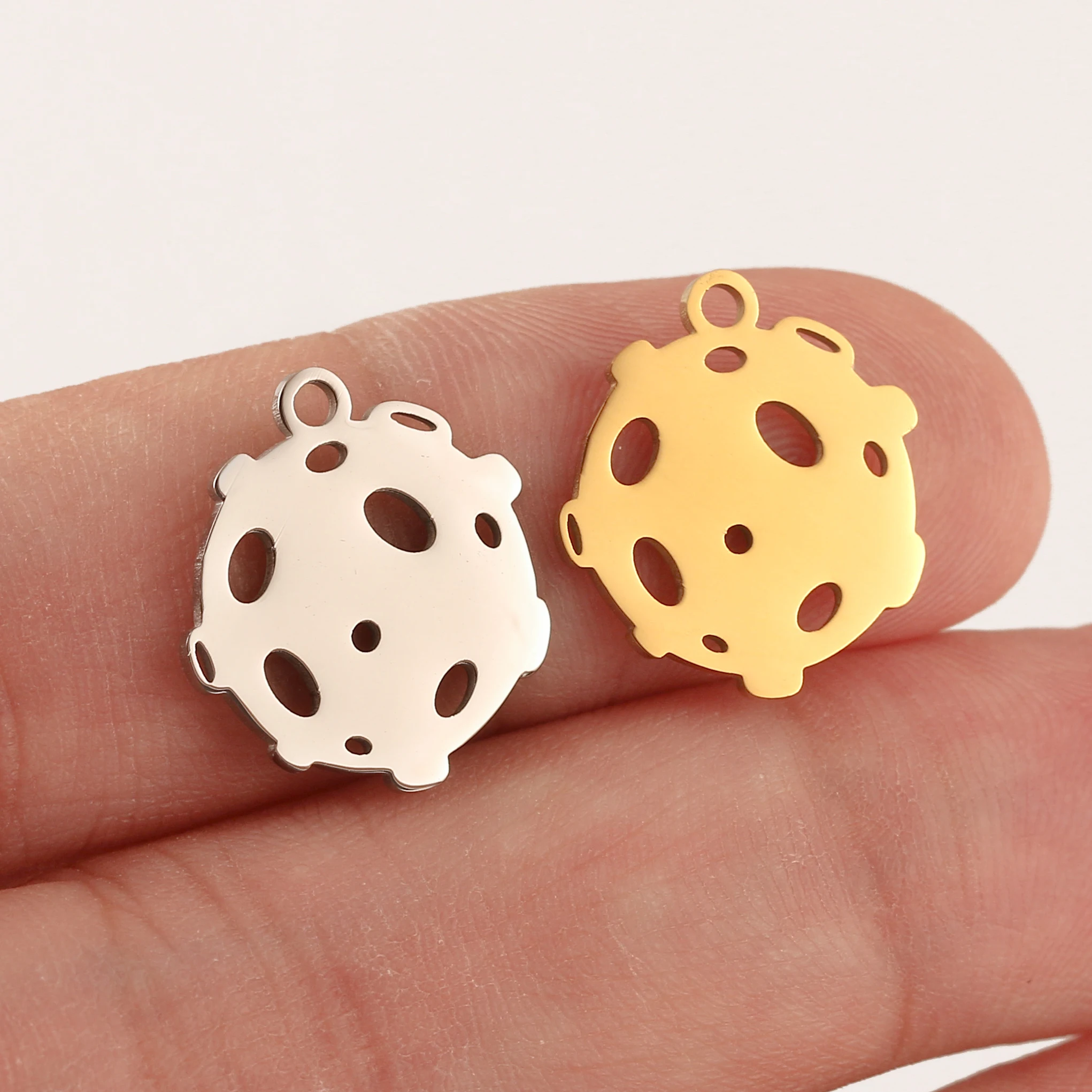 5 Stück Zauberwürfel/Kreuz/Raumrakete/Boxhandschuh Charms Edelstahl Dinosaurier Punk Anhänger Handwerk DIY Halskette Schmuckherstellung – Detail 12