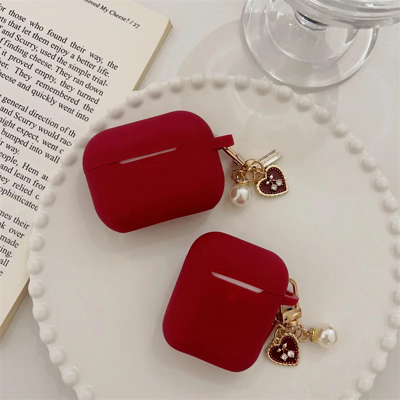 Custodia Pendantt In Lega A Forma Di Cuore Retrò Per Airpods Pro 2 Custodia Per Cuffie In Silicone Sotf Per Airpods 1 2 3Rd Cover Airpods 2