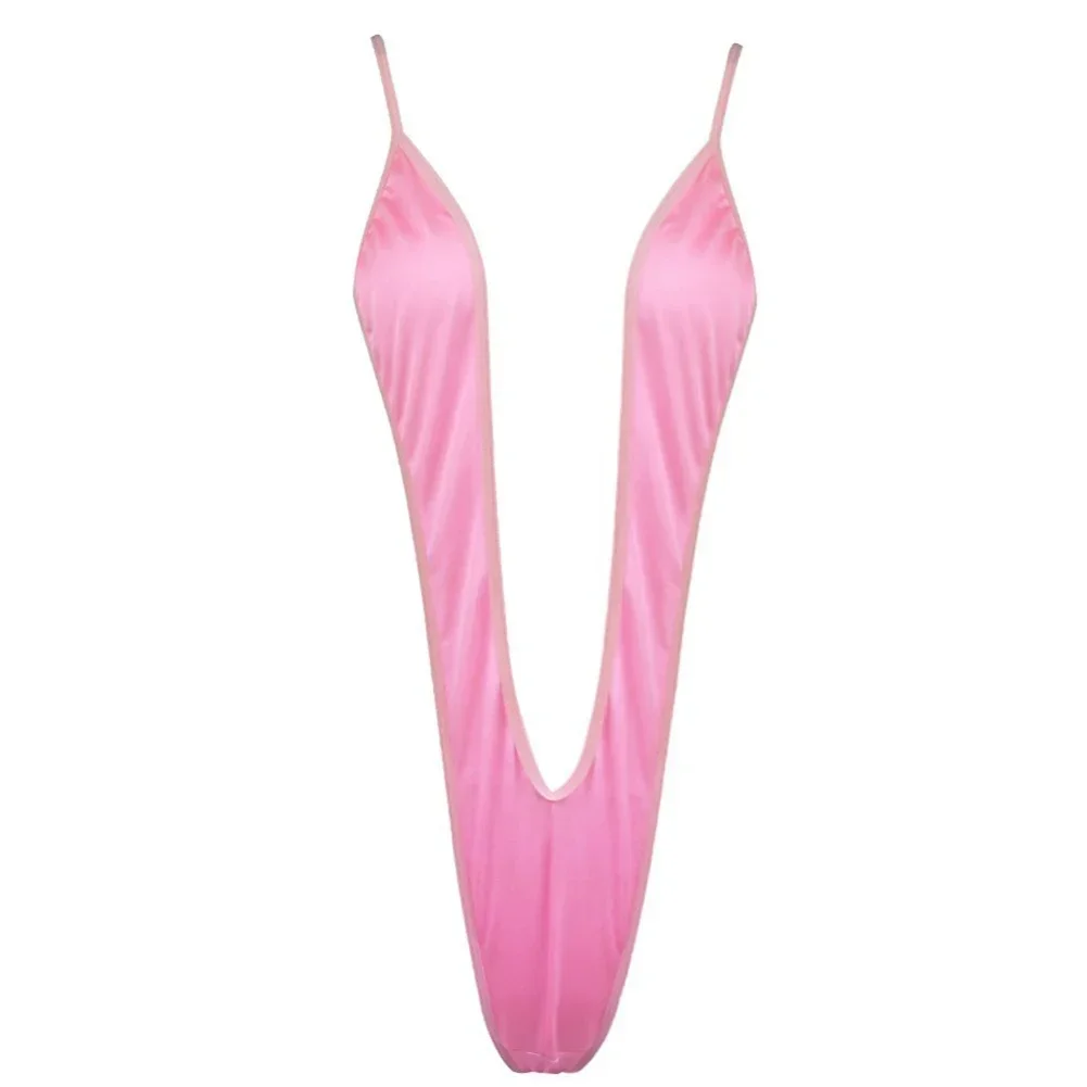 Female Sexy Lingerie Backless Bodysuit Deep V Three Point Bikini Swimsuit Temptation Suspenders Tight Thin Women Bikinis