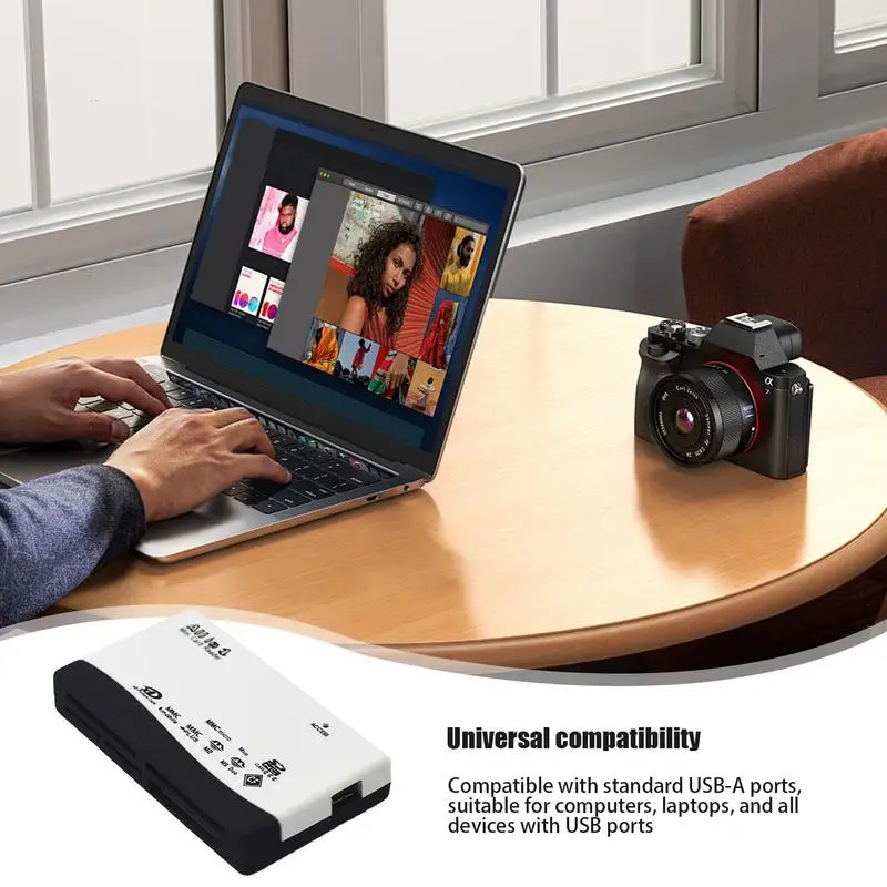 Plug And Play Card Reader 6 In 1 Design High-Speed USB Card Reader Card Reader For Camera Compact Flash Card Reader Preview And