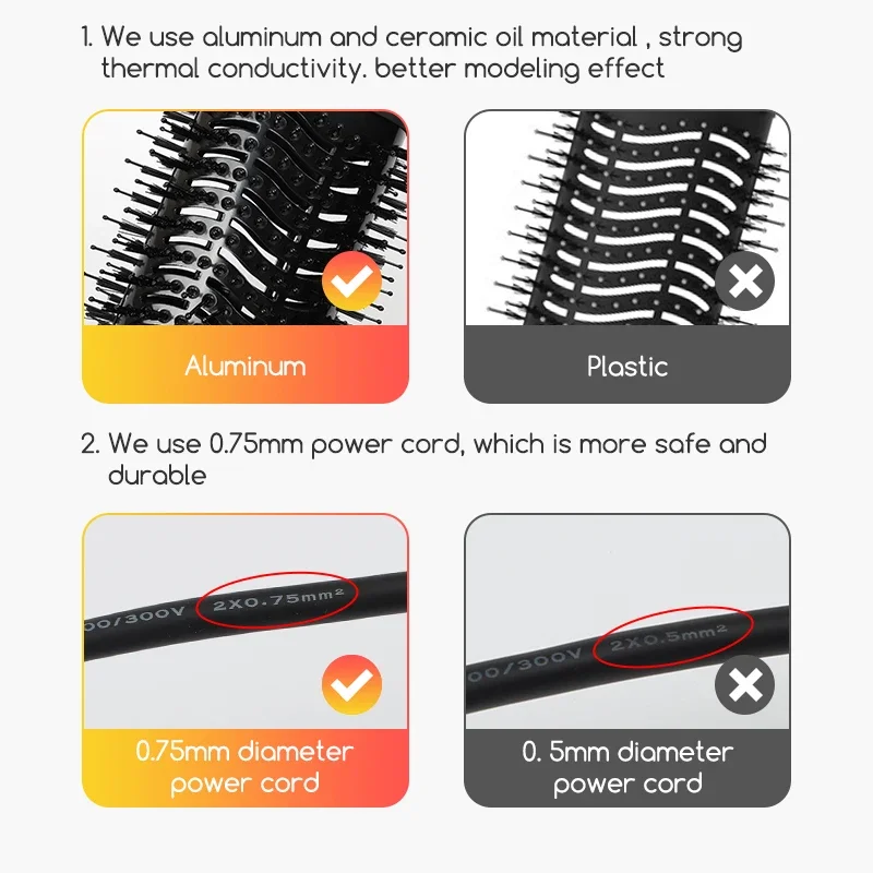 Cheap Price Manufacturer Multi Electric Brushes Professional Hot Air Combs Hair Dryer Brushes Straightener Comb Brush 5