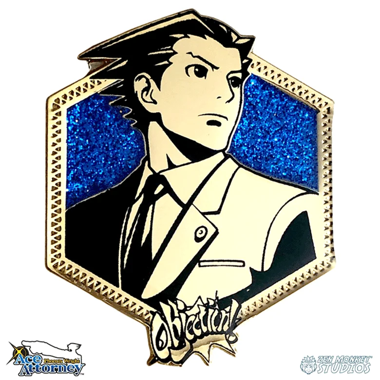 

Anime Gyakuten Saiban Metal Badge Ace Attorney Phoenix Wright Costume Button Brooch Pin Game Cosplay Props Clothes Accessories