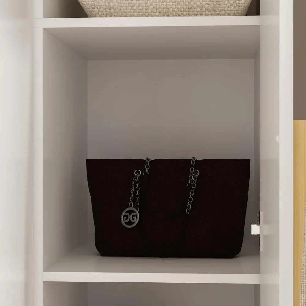 Description Picture 6 of item3 large self-supporting wardrobes with shelves and 2 hanging poles, wooden clothing storage cabinets in the bedroom organizer