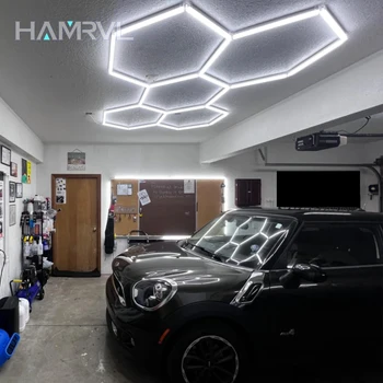 Hexagonal ceiling light BarberShop Car Garage LED Light 6500k LED tube for Gym Bar Hair Salon Library Workshop Auto Body Repair